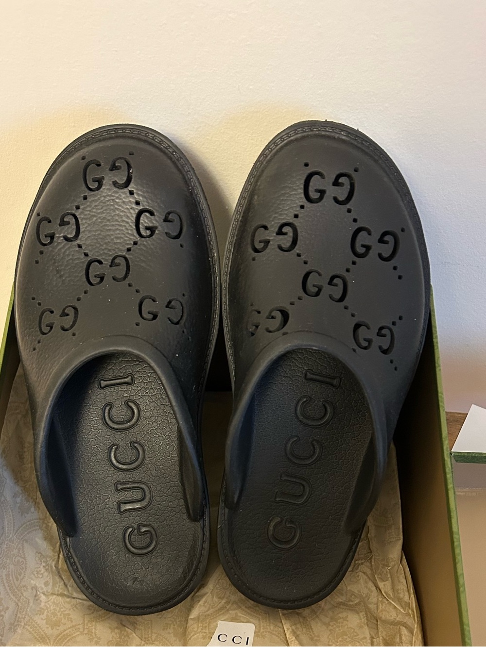 Black Logo Slide Sandals